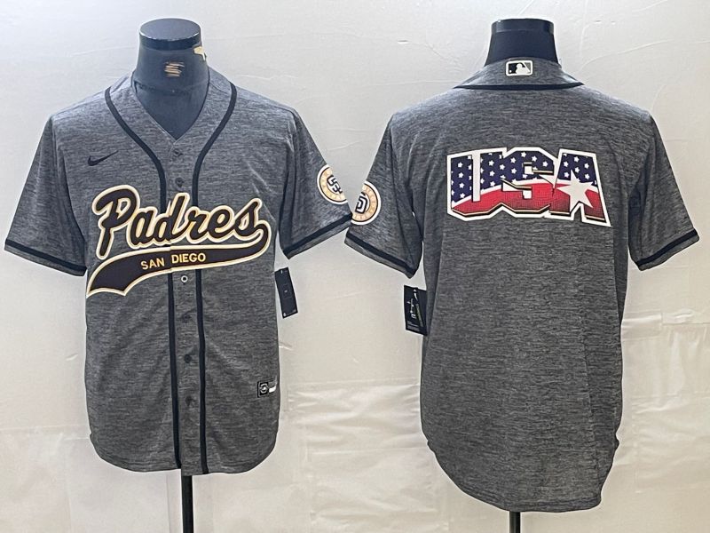 Men San Diego Padres Blank Grey Jointly 2024 Nike MLB Jersey style 7->->MLB Jersey
